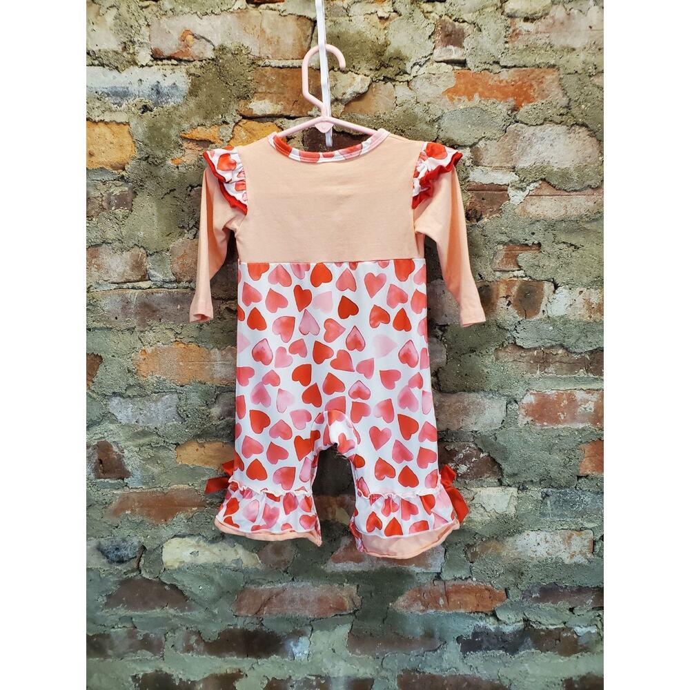 Valentines Day Baby Girls Heart Romper Jumpsuit One Piece Outfit Size 3-6M - Picture 3 of 3